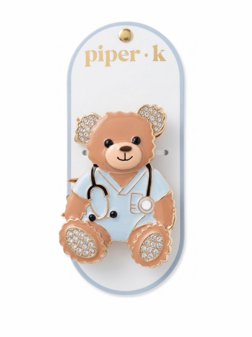 NWT ⚜️🩵⚜️ PIPER K Adorable Teddy Bear Hair Claw Clip Doctor Nurse